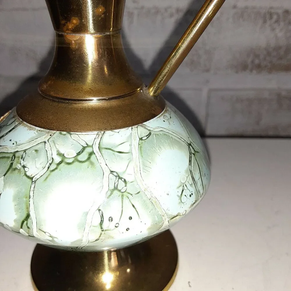 Holland Delft Miniature Oil Pitcher Green Aqua NOTE